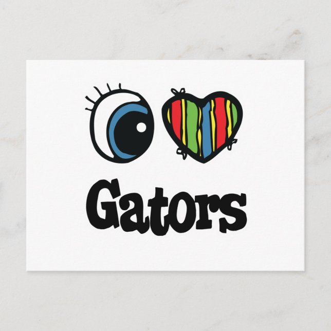 I Love (Heart) Gators Postcard (Front)