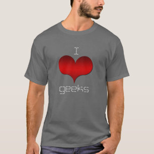 I Love (Heart) Geeks Dark Men's Tee