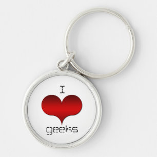I Love (Heart) Geeks Keychain