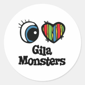 I Love (Heart) Gila monsters Classic Round Sticker