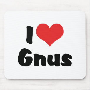 I Love Heart Gnus Mouse Pad