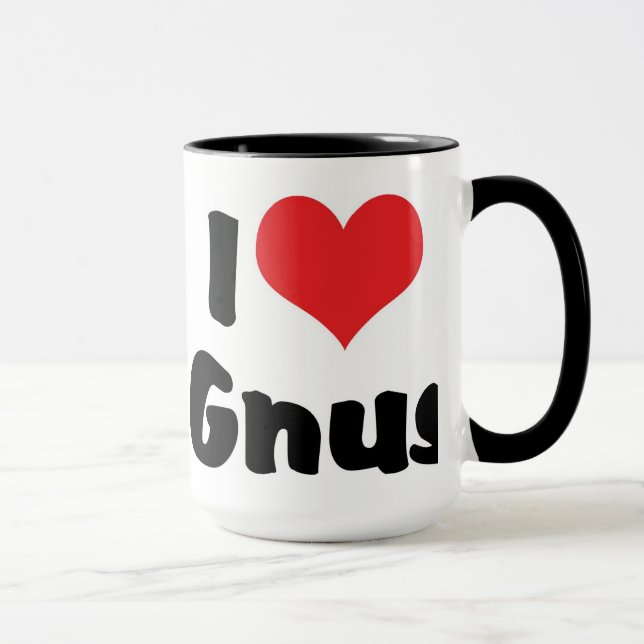 I Love Heart Gnus Mug (Right)