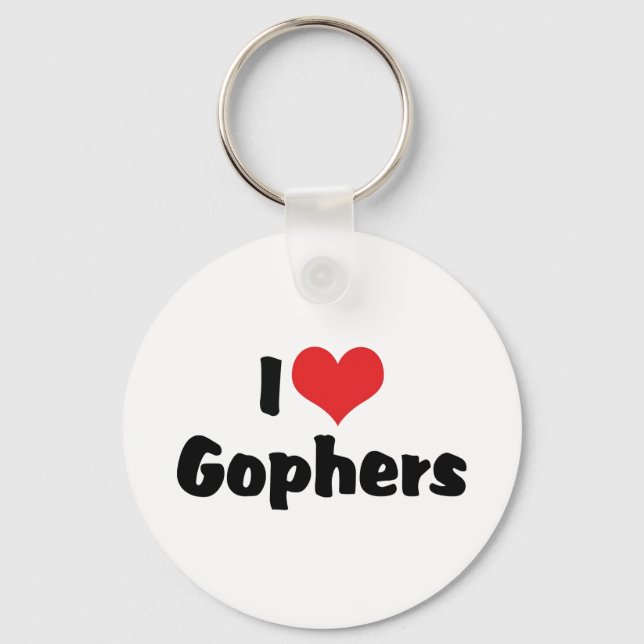 I Love Heart Gophers Key Ring (Front)