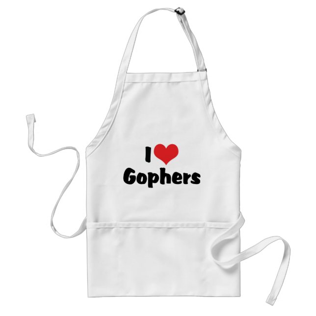 I Love Heart Gophers Standard Apron (Front)