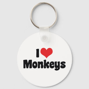 I Love Heart Gorillas - Gorilla Lover Key Ring