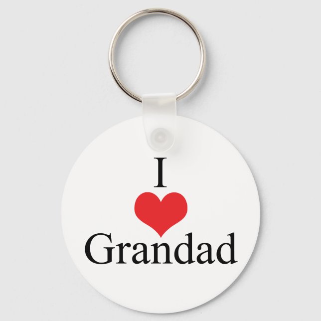 I Love (Heart) Grandad Key Ring (Front)