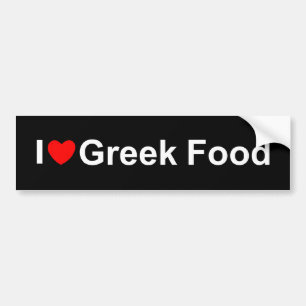 I Love (Heart) Greek Food Bumper Sticker