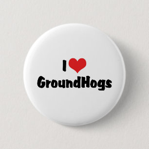 I Love Heart Groundhogs - Groundhog Lover 6 Cm Round Badge