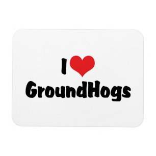 I Love Heart Groundhogs - Groundhog Lover Magnet