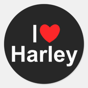 I Love (Heart) Harley Classic Round Sticker