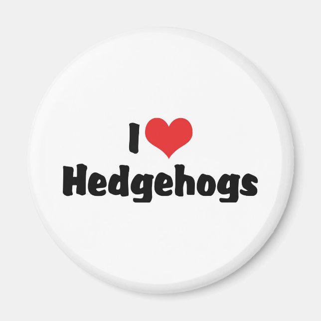 I Love Heart Hedgehogs Magnet (Front)