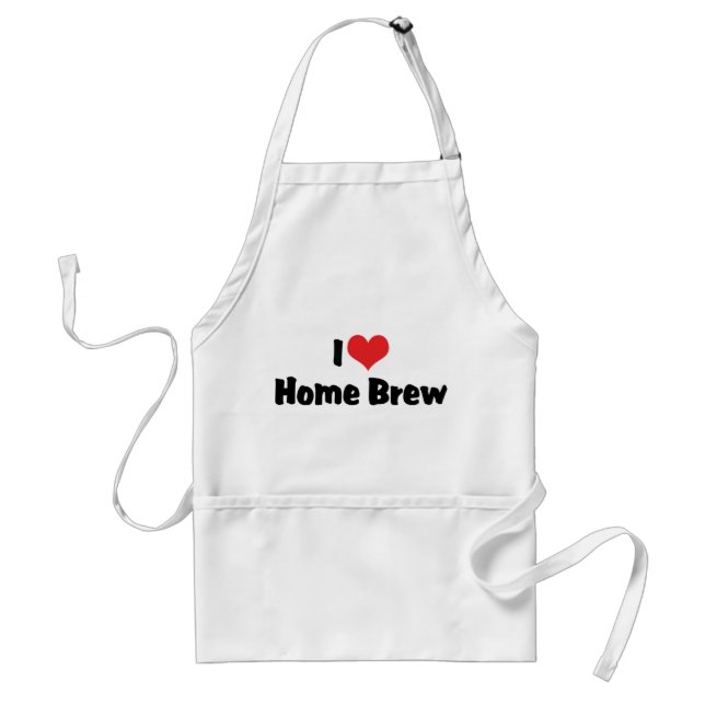 I Love Heart Home Brew - Beer Lover Standard Apron (Front)