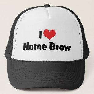 I Love Heart Home Brew - Beer Lover Trucker Hat