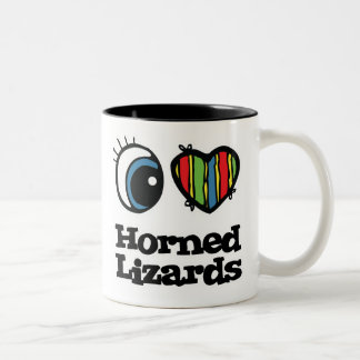 I Love (Heart) Horned lizards Two-Tone Coffee Mug