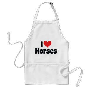 I Love Heart Horses - Horse Lover Standard Apron