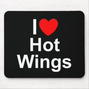I Love (Heart) Hot Wings Mouse Pad