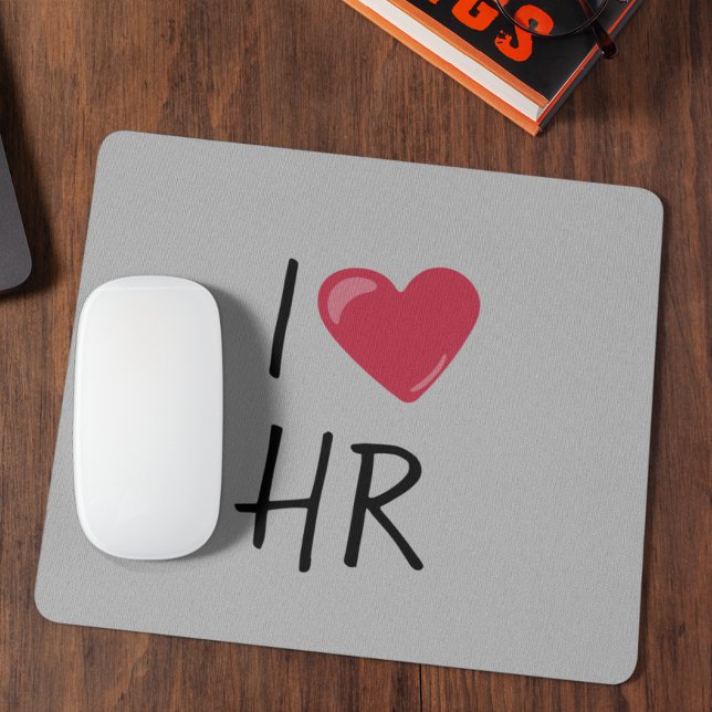 I Love Heart HR Human Resources Office Gift Mouse Pad (Creator Uploaded)