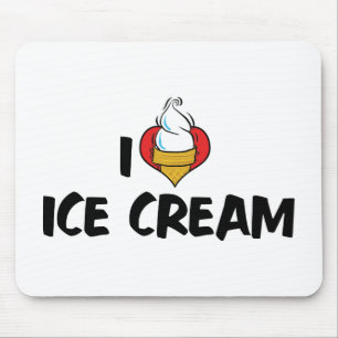 I Love Heart Ice Cream Mouse Pad