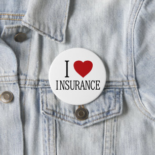 I Love Heart Insurance - funny halloween costume 7.5 Cm Round Badge