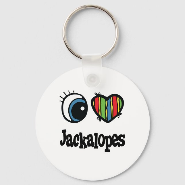 I Love (Heart) Jackalopes Key Ring (Front)