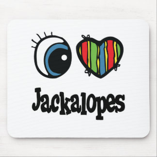 I Love (Heart) Jackalopes Mouse Pad