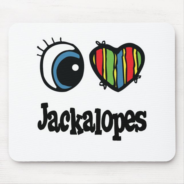 I Love (Heart) Jackalopes Mouse Pad (Front)