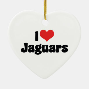 I Love Heart Jaguars Ceramic Tree Decoration
