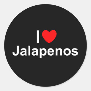 I Love (Heart) Jalapenos Classic Round Sticker