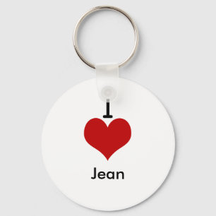 I Love (heart) Jean Key Ring