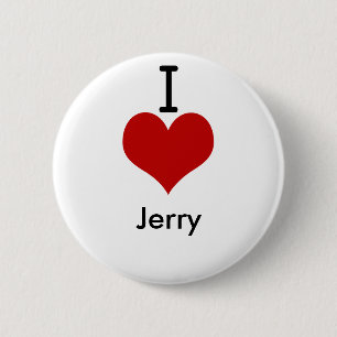 I Love (heart) Jerry 6 Cm Round Badge