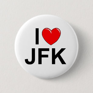 I Love (Heart) JFK 6 Cm Round Badge