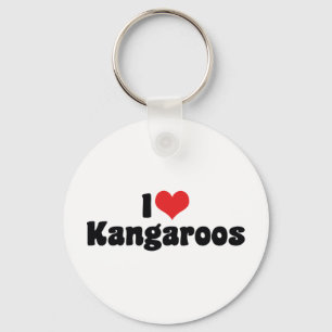 I Love Heart Kangaroos - Kangaroo Lover Key Ring