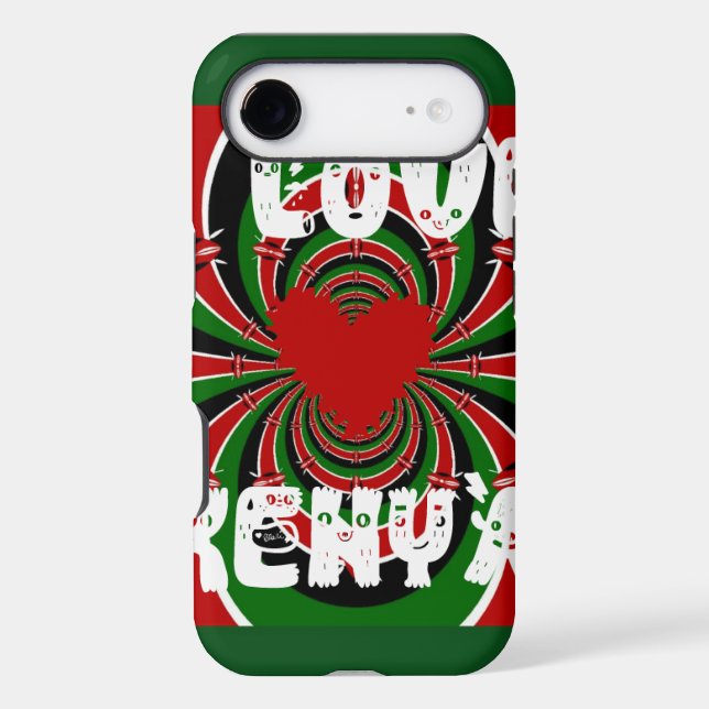 I Love Heart Kenya: Dynamic Flag Art (Back)