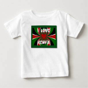 I Love Heart Kenya: Dynamic Flag Art Baby T-Shirt