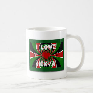 I Love Heart Kenya: Dynamic Flag Art Coffee Mug
