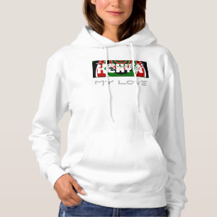 I Love Heart Kenya: Dynamic Flag Art Hoodie