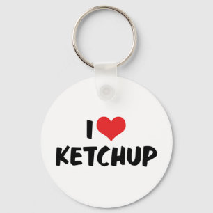I Love Heart Ketchup - Catsup Lover Key Ring