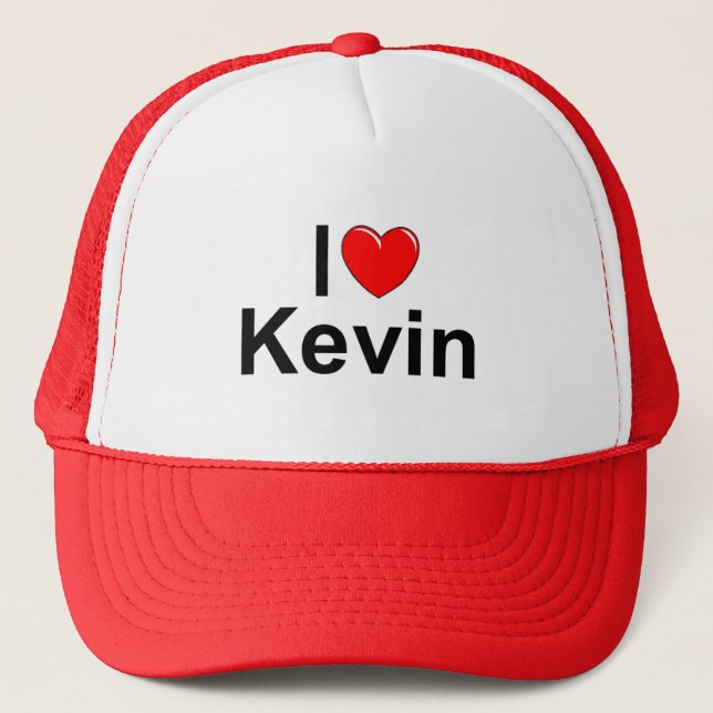 I Love (Heart) Kevin Trucker Hat (Front)