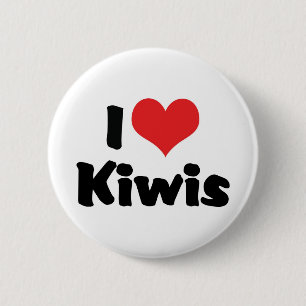 I Love Heart Kiwis - Kiwi Bird Lover 6 Cm Round Badge