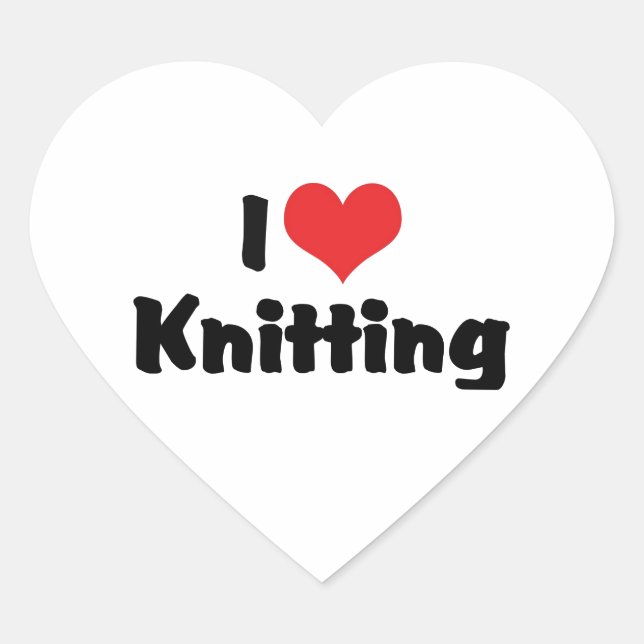 I Love Heart Knitting Sticker (Front)