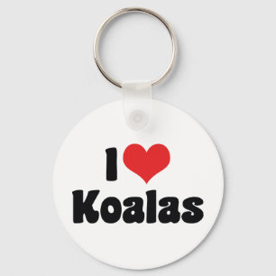 I Love Heart Koalas - Koala Bear Lovers Key Ring