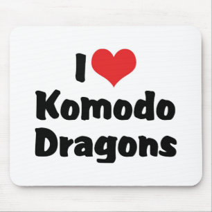 I Love Heart Komodo Dragons Mouse Pad