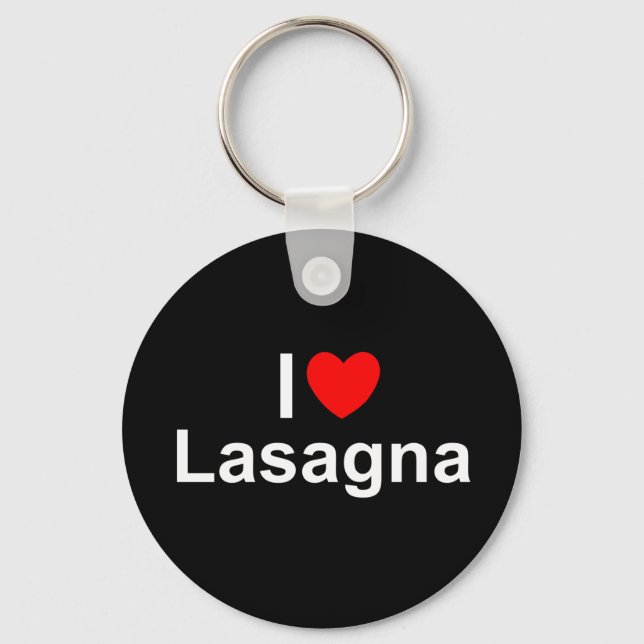 I Love (Heart) Lasagne Key Ring (Front)