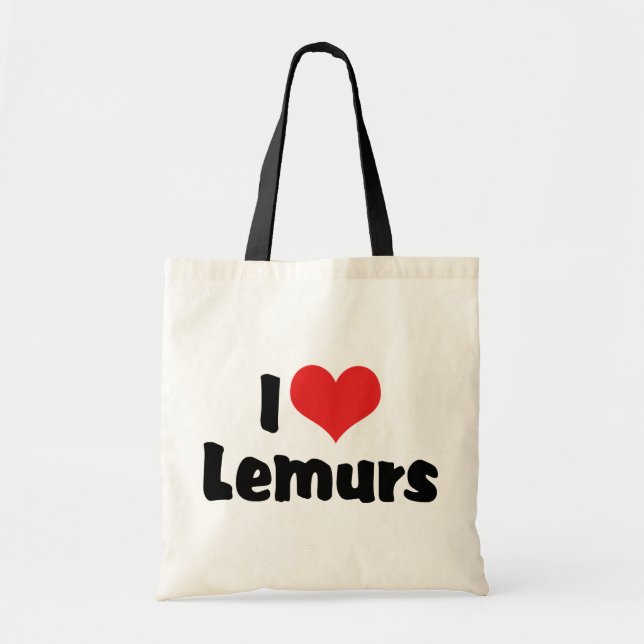 I Love Heart Lemurs Tote Bag (Front)