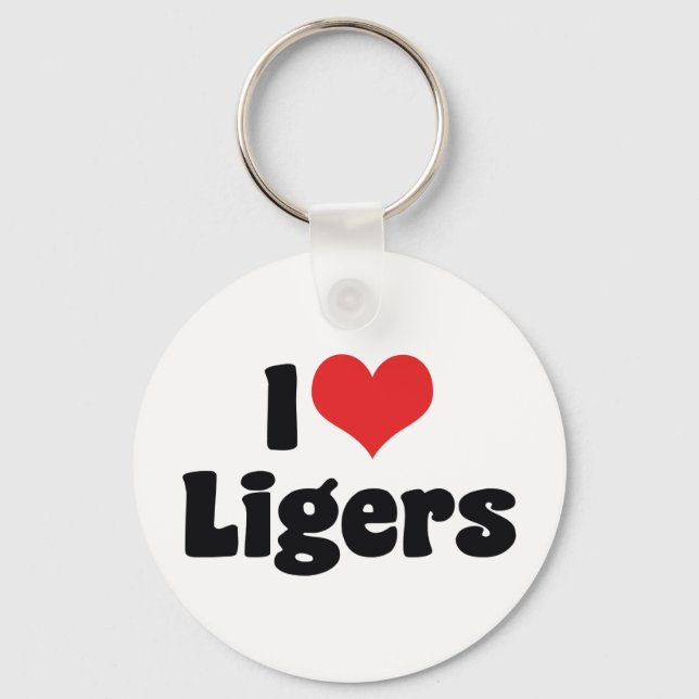 I Love Heart Ligers Key Ring (Front)