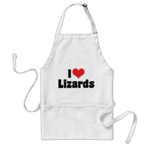 I Love Heart Lizards - Reptile Lover Standard Apron