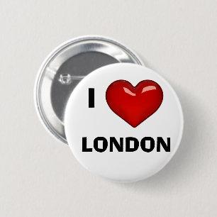 I LOVE (HEART) LONDON editable 6 Cm Round Badge