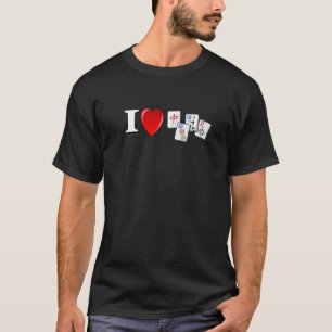 I Love Heart Mahjong Cute Mahjong Chinese Jewish G T-Shirt
