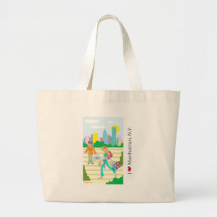 I love (heart)  Manhattan, NY Large Tote Bag