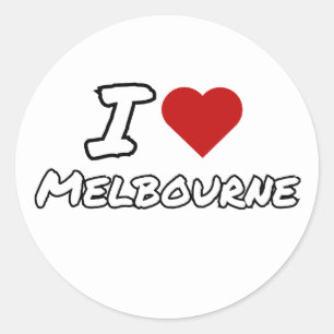 I love heart Melbourne city Classic Round Sticker
